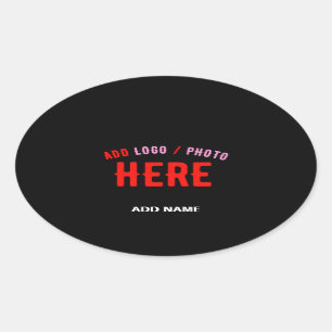 PEGATINA OVALADA PERSONALIZABLE MODERNO ESTILO NEGRO VERIFICADO MAR