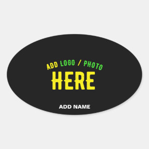 PEGATINA OVALADA PERSONALIZABLE MODERNO ESTILO NEGRO VERIFICADO MAR
