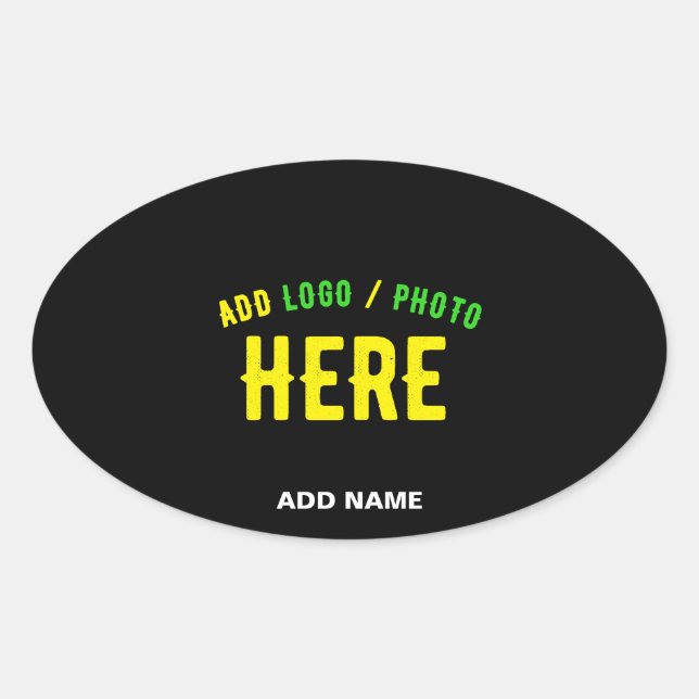 PEGATINA OVALADA PERSONALIZABLE MODERNO ESTILO NEGRO VERIFICADO MAR (Anverso)