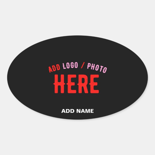 PEGATINA OVALADA PERSONALIZABLE MODERNO ESTILO NEGRO VERIFICADO MAR (Anverso)