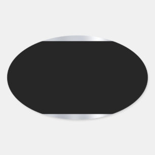 Pegatina Ovalada Personalizado Blank Template Faux Silver Black Ele