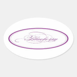 Pegatina Ovalada Personalizado_Blueberry Oval