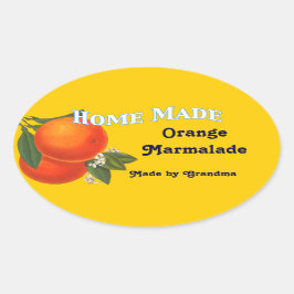 Pegatina Ovalada Personalizado casero Naranja Pegatinas Marmalade