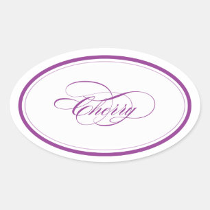 Pegatina Ovalada Personalizado_Cherry Oval