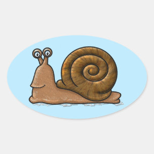 Pegatina Ovalada Personalizado de Snail
