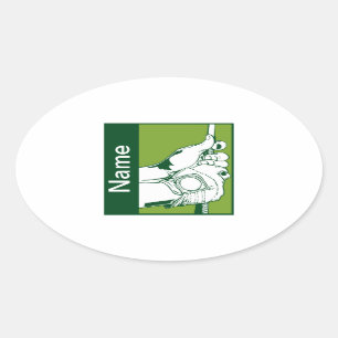 Pegatina Ovalada Personalizado Golfer
