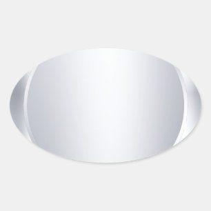 Pegatina Ovalada Personalizado Metallic Silver Look Blank Plantilla