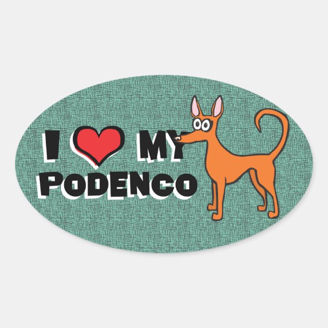 Pegatina Ovalada Personalizado Podendo (Anverso)