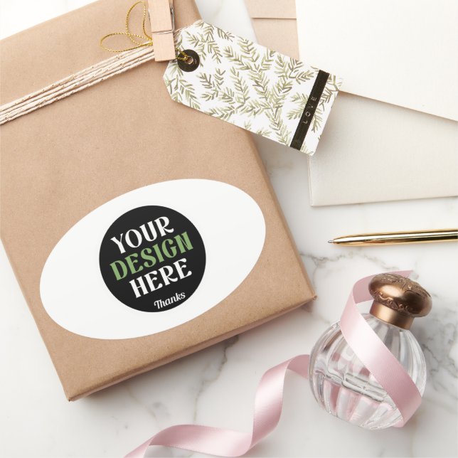 Pegatina Ovalada personalizado, único, elegante y minimalista hersh (Regalar)