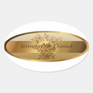 Pegatina Ovalada Personalized Custom Wine Labels