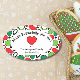 Pegatina Ovalada Personalized Holiday Gift Label - Custom Sticker