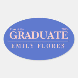 Pegatina Ovalada Personalized Modern trendy graduate class of 2025