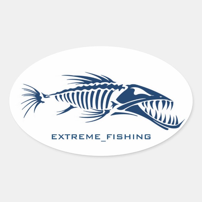 PEGATINA OVALADA PESCA EXTREMA (Anverso)