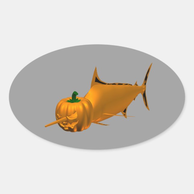 Pegatina Ovalada Pez espada (Anverso)