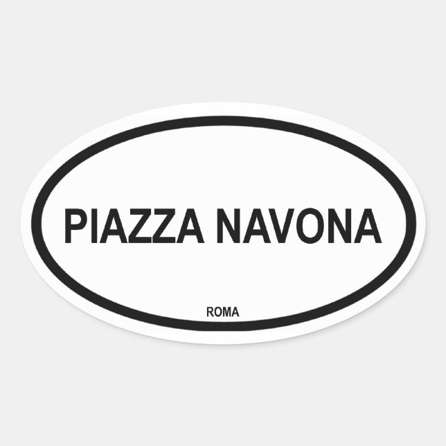 PEGATINA OVALADA PIAZZA NAVONA (Anverso)