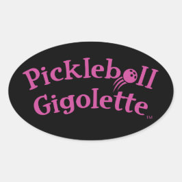Pegatina Ovalada Pickleball Gigolette™ Swingrz Swag Court Jester