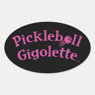Pegatina Ovalada Pickleball Gigolette™ Swingrz Swag Court Jester
