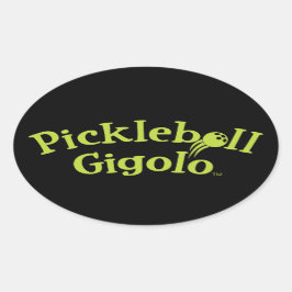 Pegatina Ovalada Pickleball Gigolo™ Swingrz Swag Court Jester