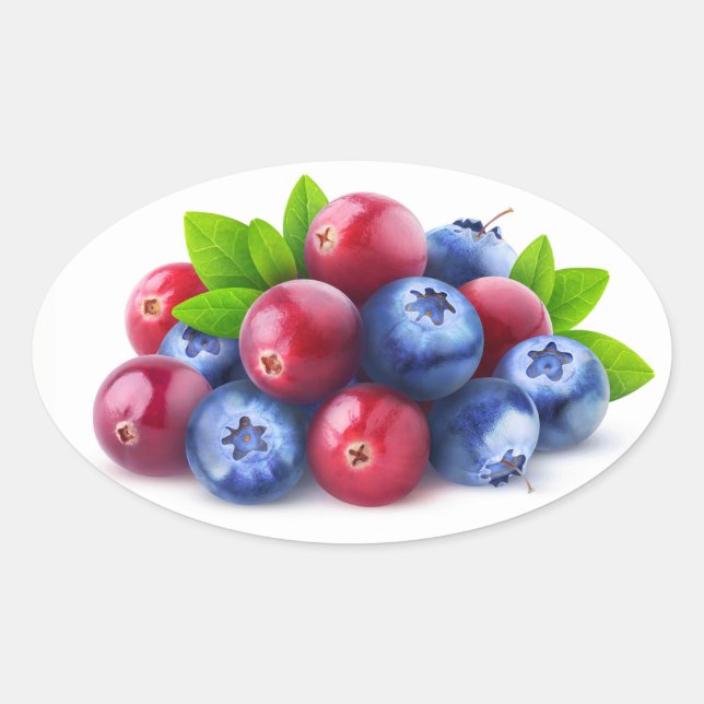 Pegatina Ovalada Piel de bayas frescas (Anverso)