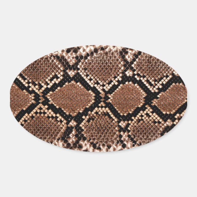 Pegatina Ovalada Piel de serpiente de cascabel de diamante occident (Anverso)