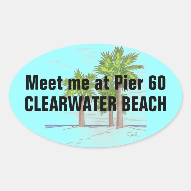 Pegatina Ovalada PIER 60 pegatinas (4) (Anverso)