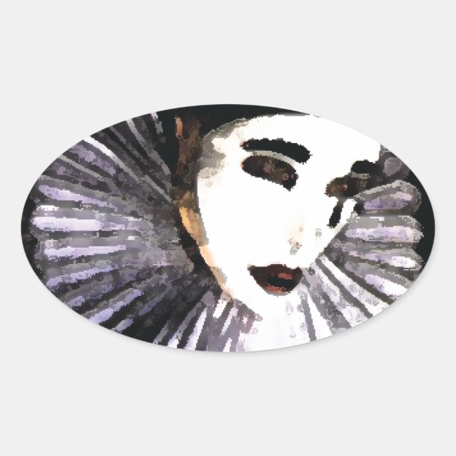 Pegatina Ovalada Pierrot (Anverso)