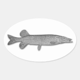 Pegatina Ovalada Pike septentrional