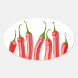 Pegatina Ovalada Pimienta picante roja