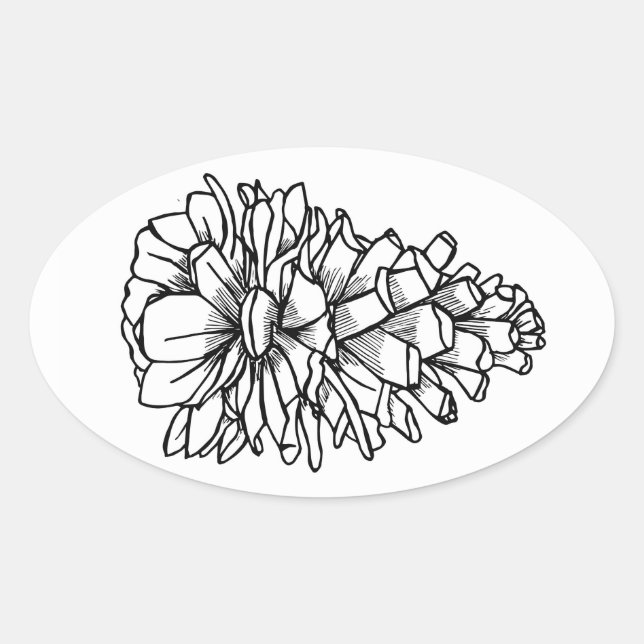 Pegatina Ovalada Pine Cone (Anverso)