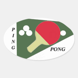 Pegatina Ovalada Ping Pong