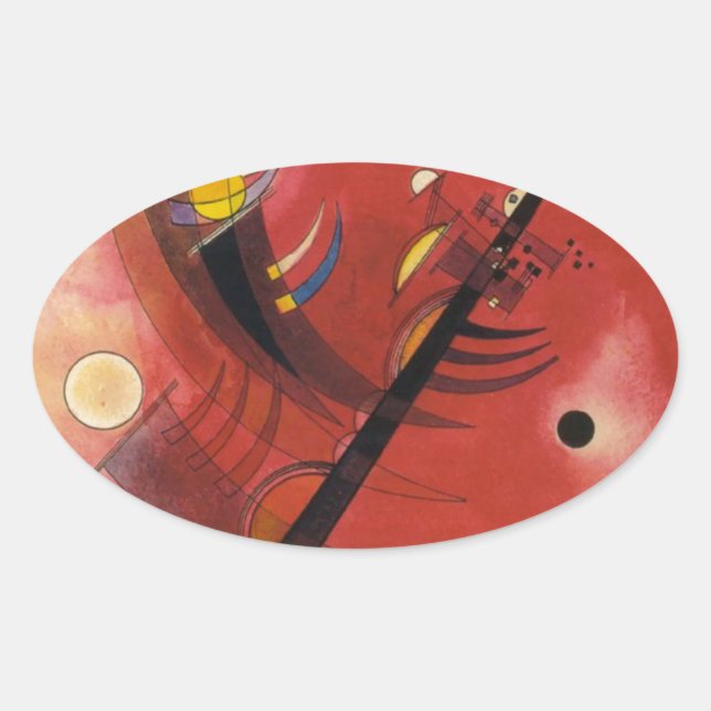 Pegatina Ovalada Pintura abstracta de simulación interior (Anverso)