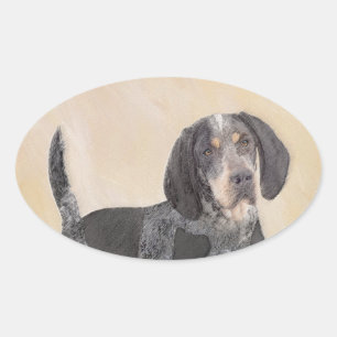 Pegatina Ovalada Pintura de la cola de Bluetick - Ar de perro origi