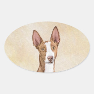 Pegatina Ovalada Pintura enredadera ibicenca - Arte de perro origin