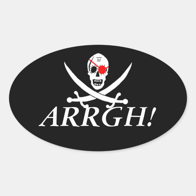 Pegatina Ovalada Pirate ARRGH (Anverso)