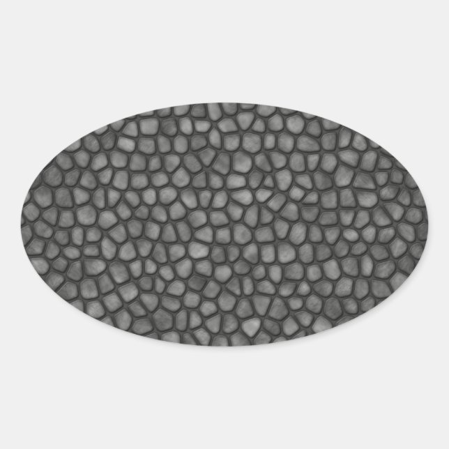 Pegatina Ovalada Piso de piedra (Anverso)
