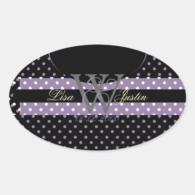 Pegatina Ovalada PIxDezines colores DIY, puntos y otros/lavender (Anverso)