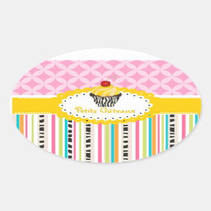 Pegatina Ovalada PixDezines de limón giratorio de color pastel/DIY