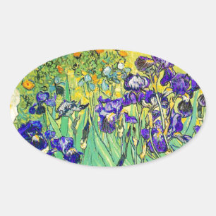 Pegatina Ovalada PixDezines van gogh iris/st. remy