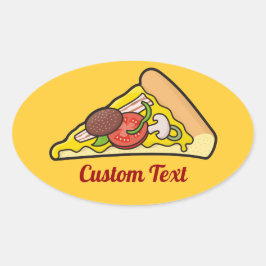 Pegatina Ovalada Pizza slice