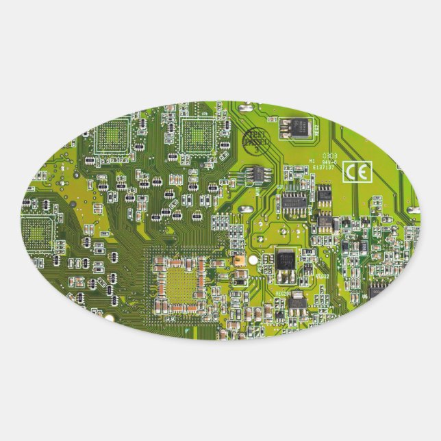 Pegatina Ovalada Placa del circuito impreso del conjunto del circui (Anverso)