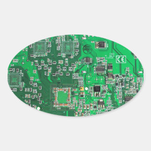 Pegatina Ovalada Placa del circuito impreso para el circuito verde 