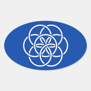 Pegatina Ovalada Planet earth flag