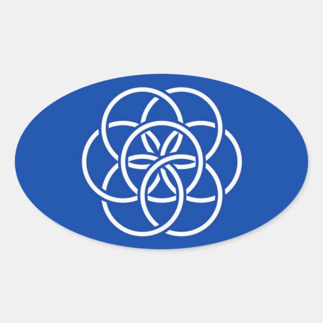 Pegatina Ovalada Planet earth flag (Anverso)