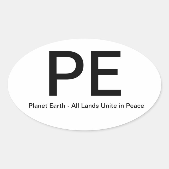 Pegatina Ovalada PlanetEarth-AllLandsUniteinPeace (Anverso)