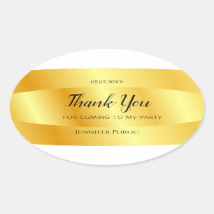 Pegatina Ovalada Plantilla de texto de agradecimiento con aspecto d