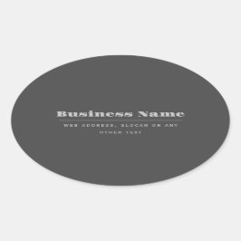 Pegatina Ovalada Plantilla de texto retro-moderno editable | Gris o