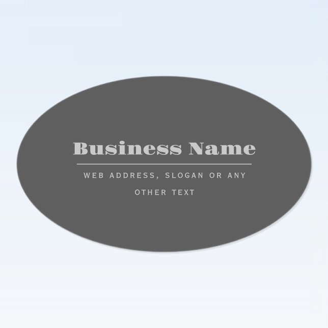 Pegatina Ovalada Plantilla de texto retro-moderno editable | Gris o (Subido por el creador)
