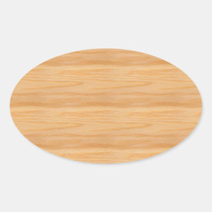 Pegatina Ovalada Plantilla elegante y moderna de diseño de madera T