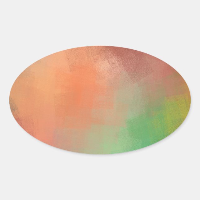 Pegatina Ovalada Plantilla en blanco de arte abstracto elegante mod (Anverso)