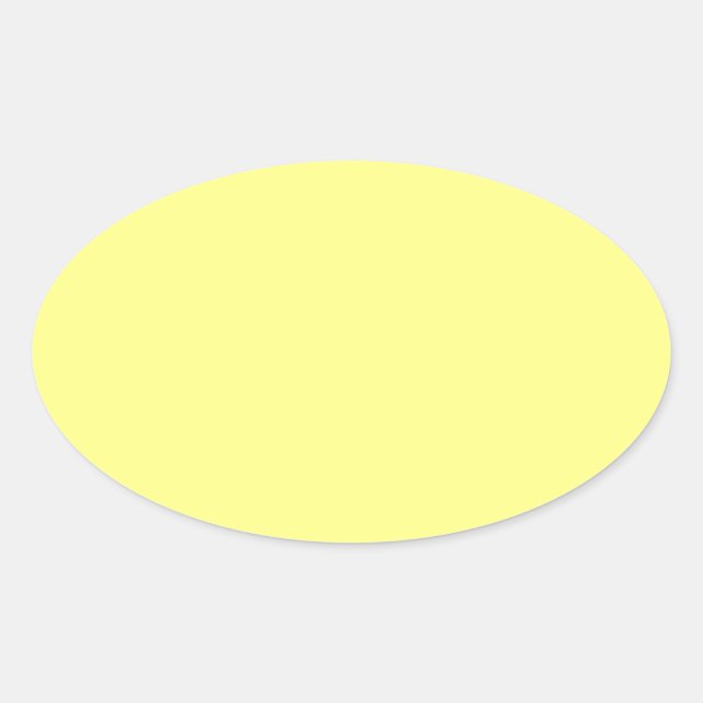 Pegatina Ovalada Plantilla en blanco de fondo amarillo (Anverso)